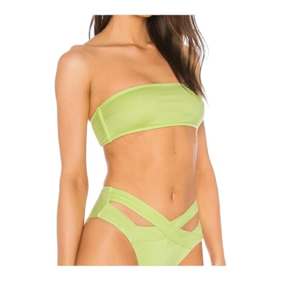 Onia Jo Sharp Green Bandeau Swim Top NWOT - Picture 3 of 8